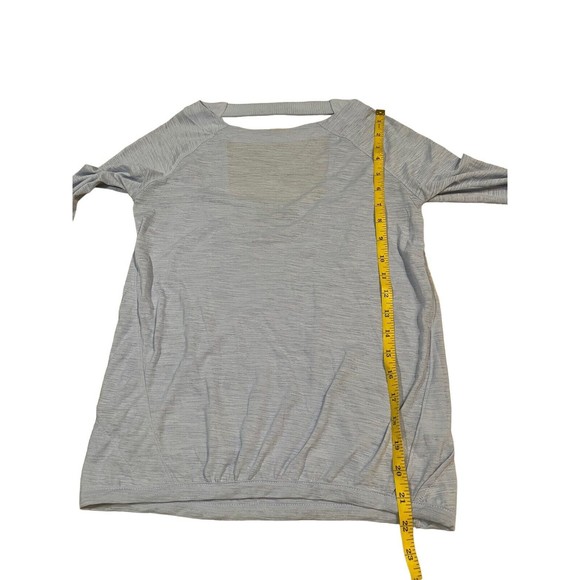 Athleta Clarity Top Womens Size XXS Aster Baby Blue Surplice Back  3/4‎ Sleeve - Picture 6 of 8